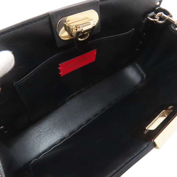 VALENTINO Black Leather Shoulder Bag - Picture 5 of 11